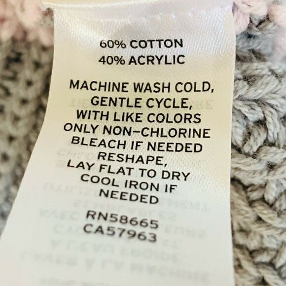 Caslon Sweater Mock Neck Relaxed Fit Gray Pink Stripe Small - Picture 6 of 7